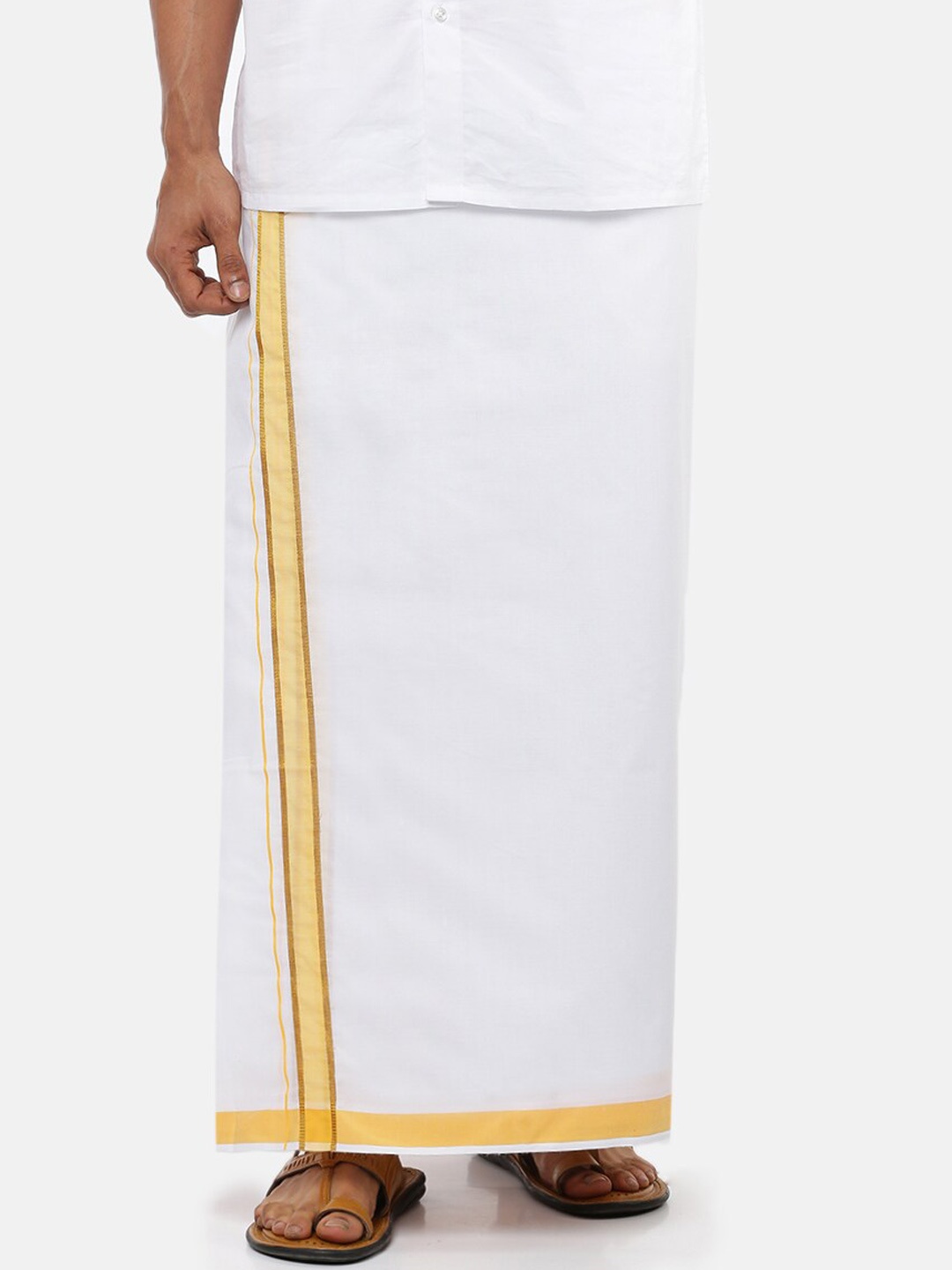 

Ramraj Men White Solid Pure Cotton Dhoti