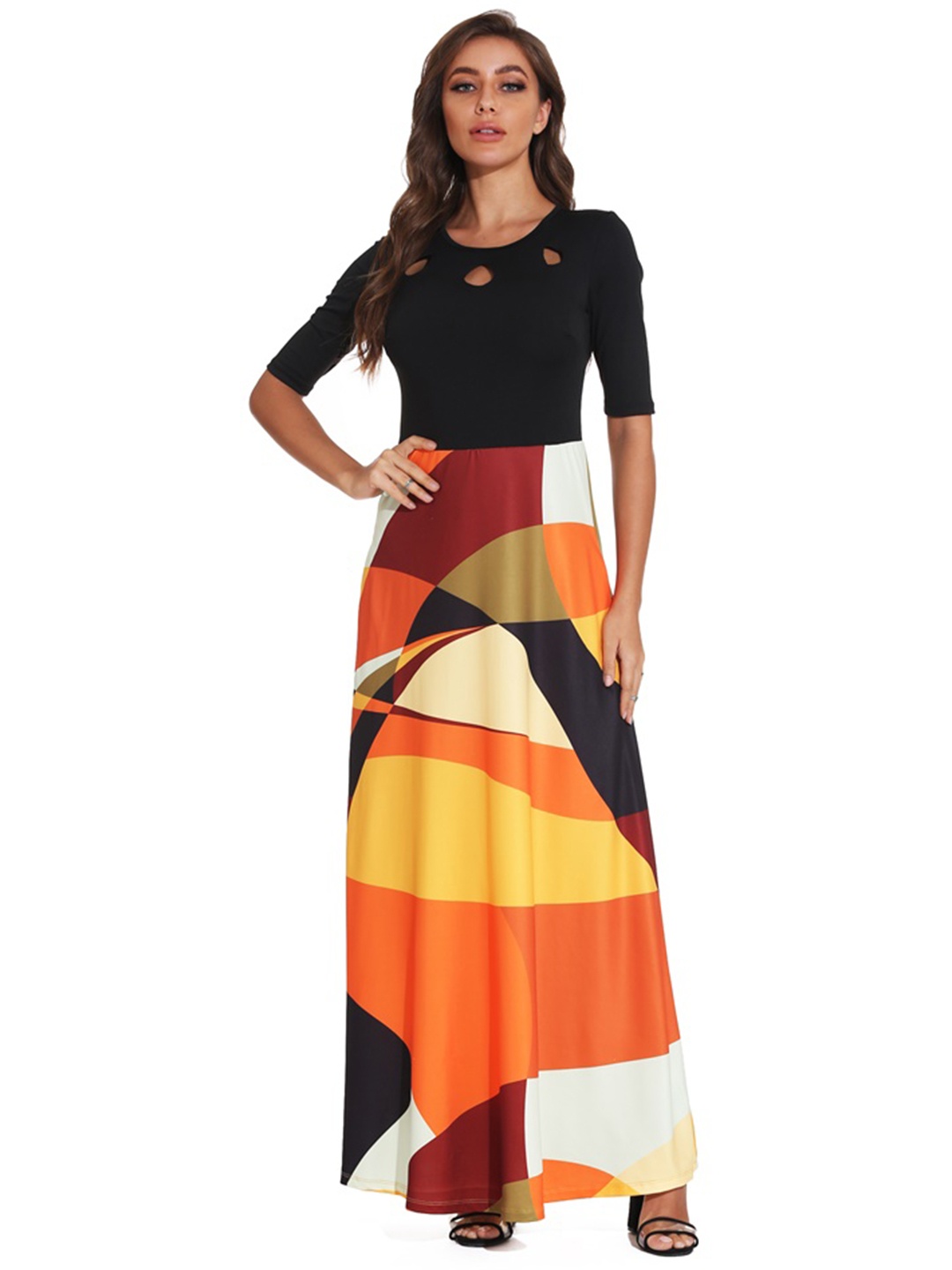 

URBANIC Multicoloured Cut Out Tunic Dress, Multi