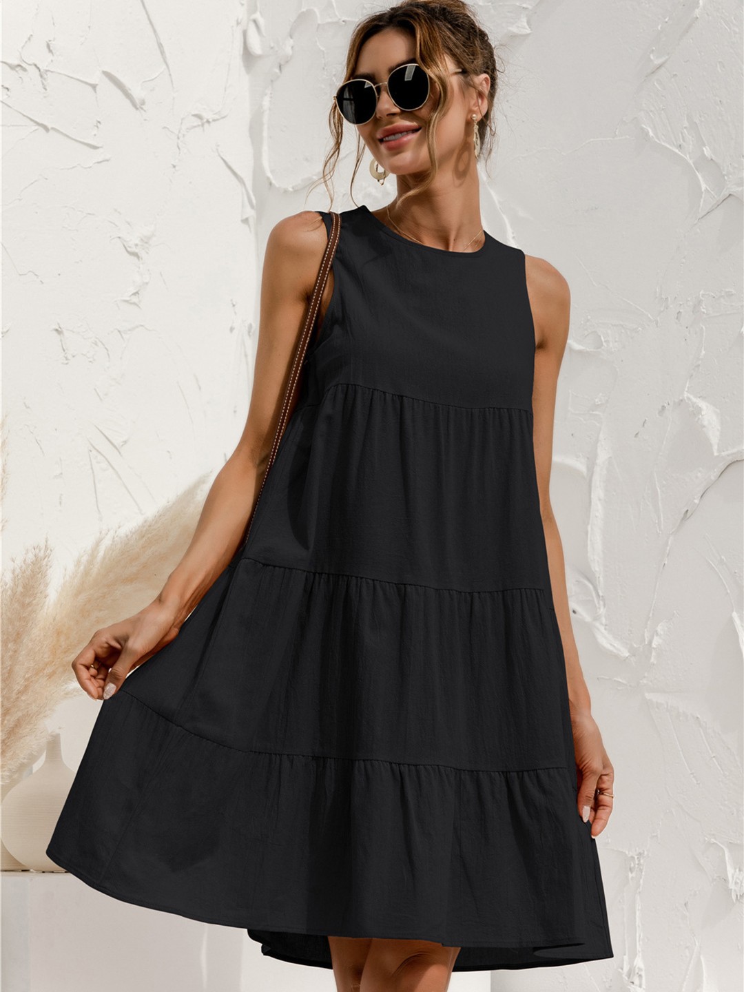 

URBANIC Black A-Line Dress