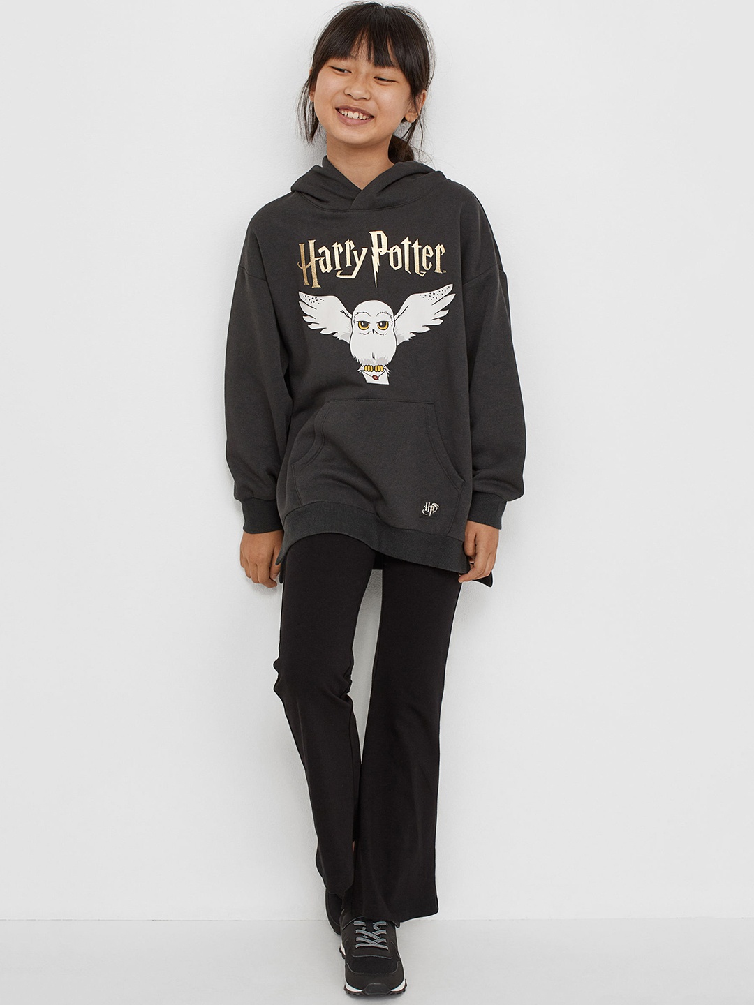 

H&M Kids Girls Grey Solid Straight Fit Leggings