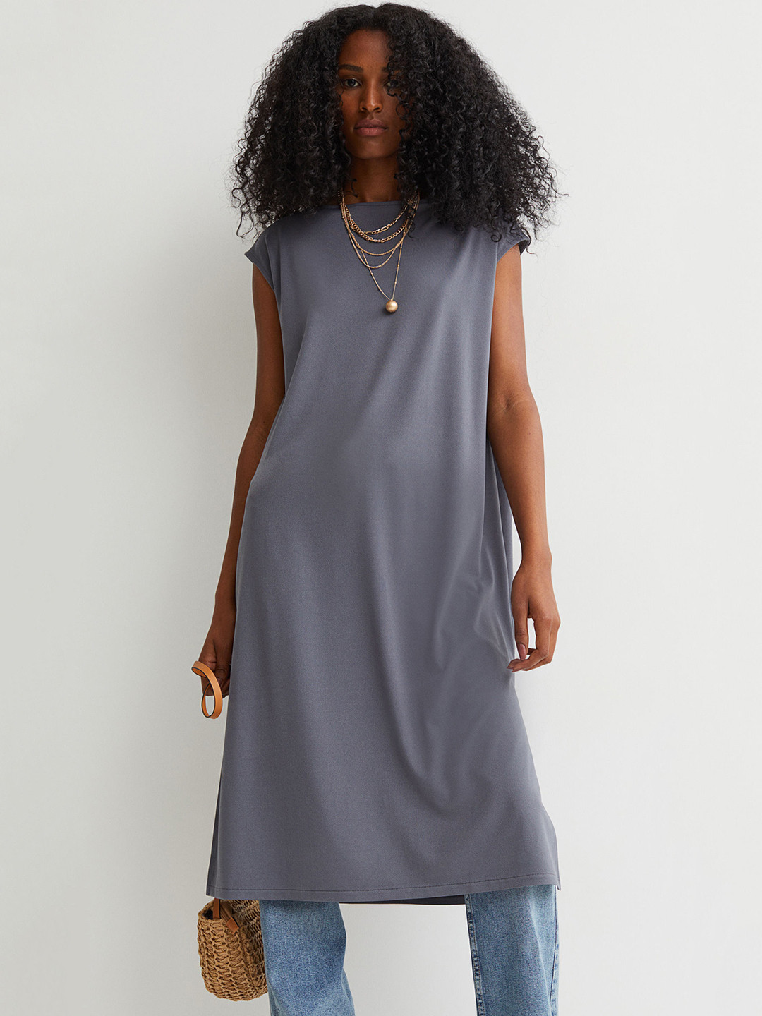 

H&M Women Grey Jersey Dress