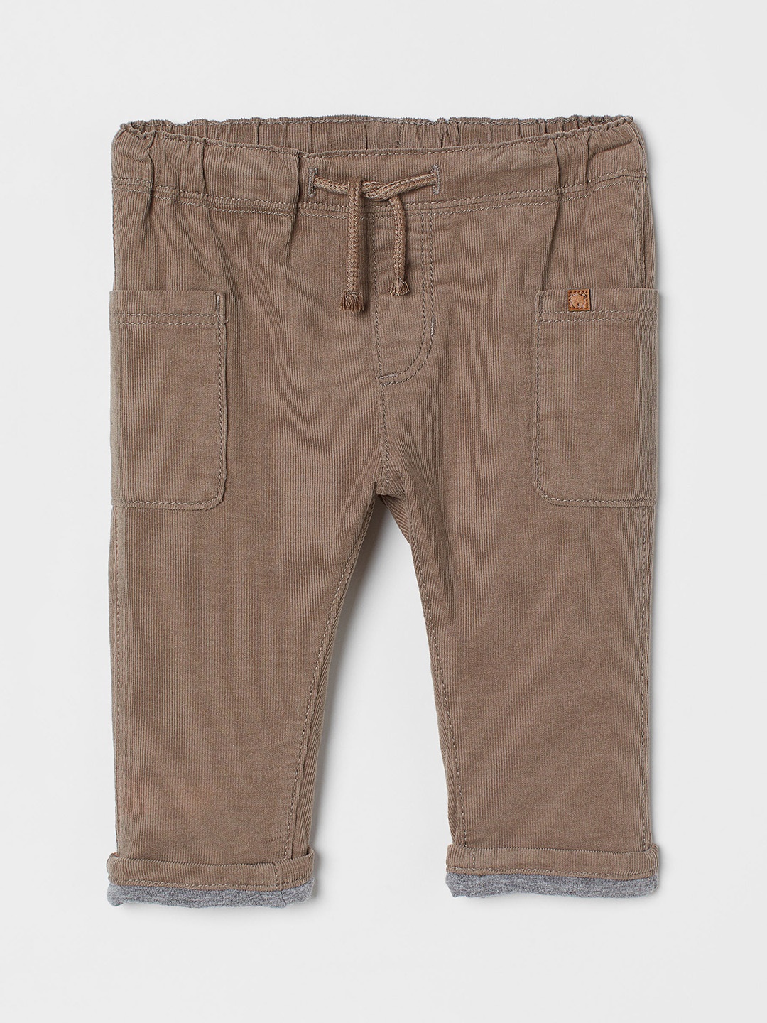 

H&M Kids-Boys Beige Fully Lined Corduroy Trousers