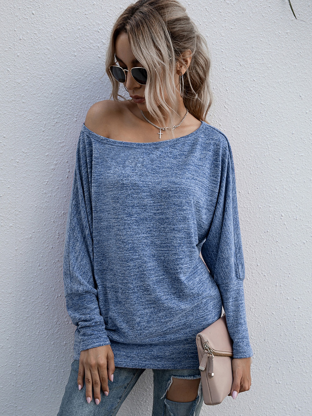

URBANIC Women Blue Extended Sleeves T-shirt