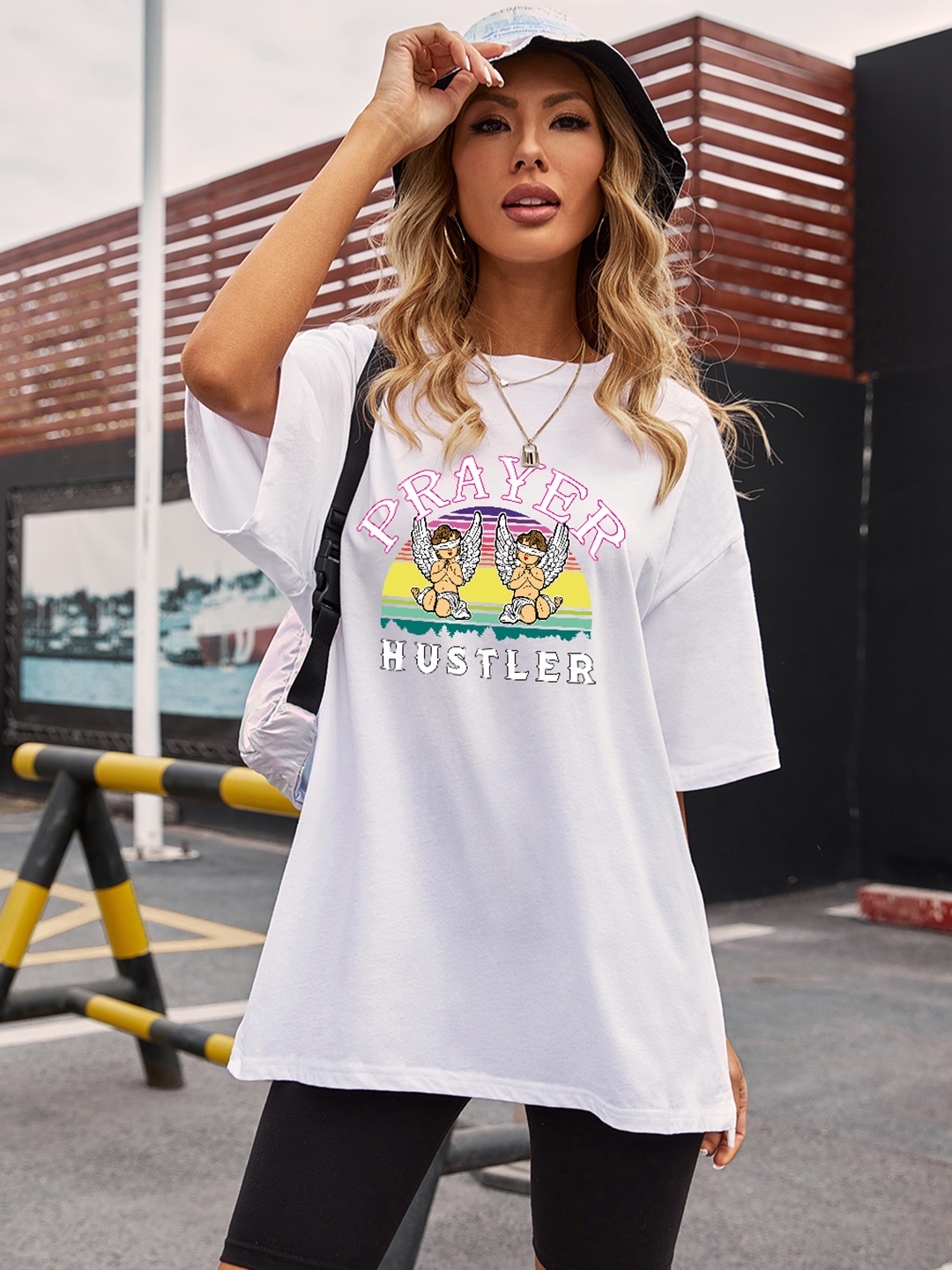 

URBANIC Women Grey Typography Printed Extended Sleeves T-shirt