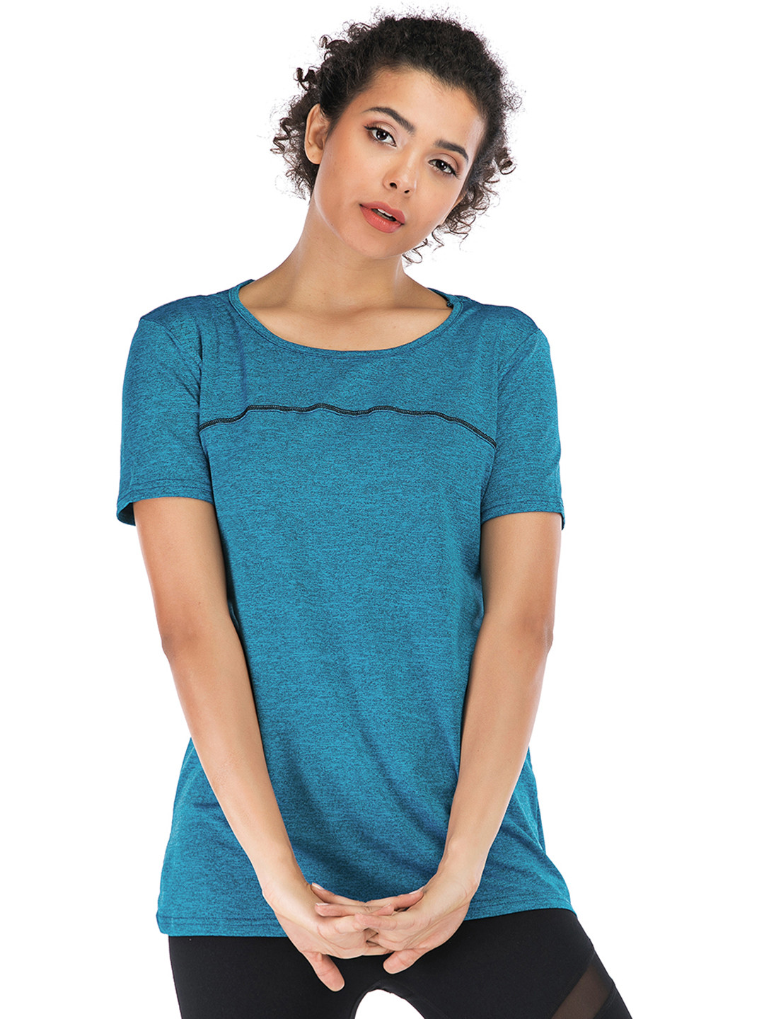 

URBANIC Women Blue Solid T-shirt