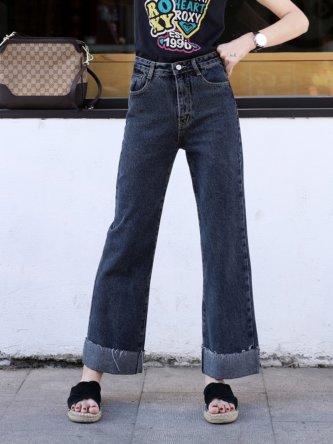 

URBANIC Women Blue Wide Leg High-Rise Jeans