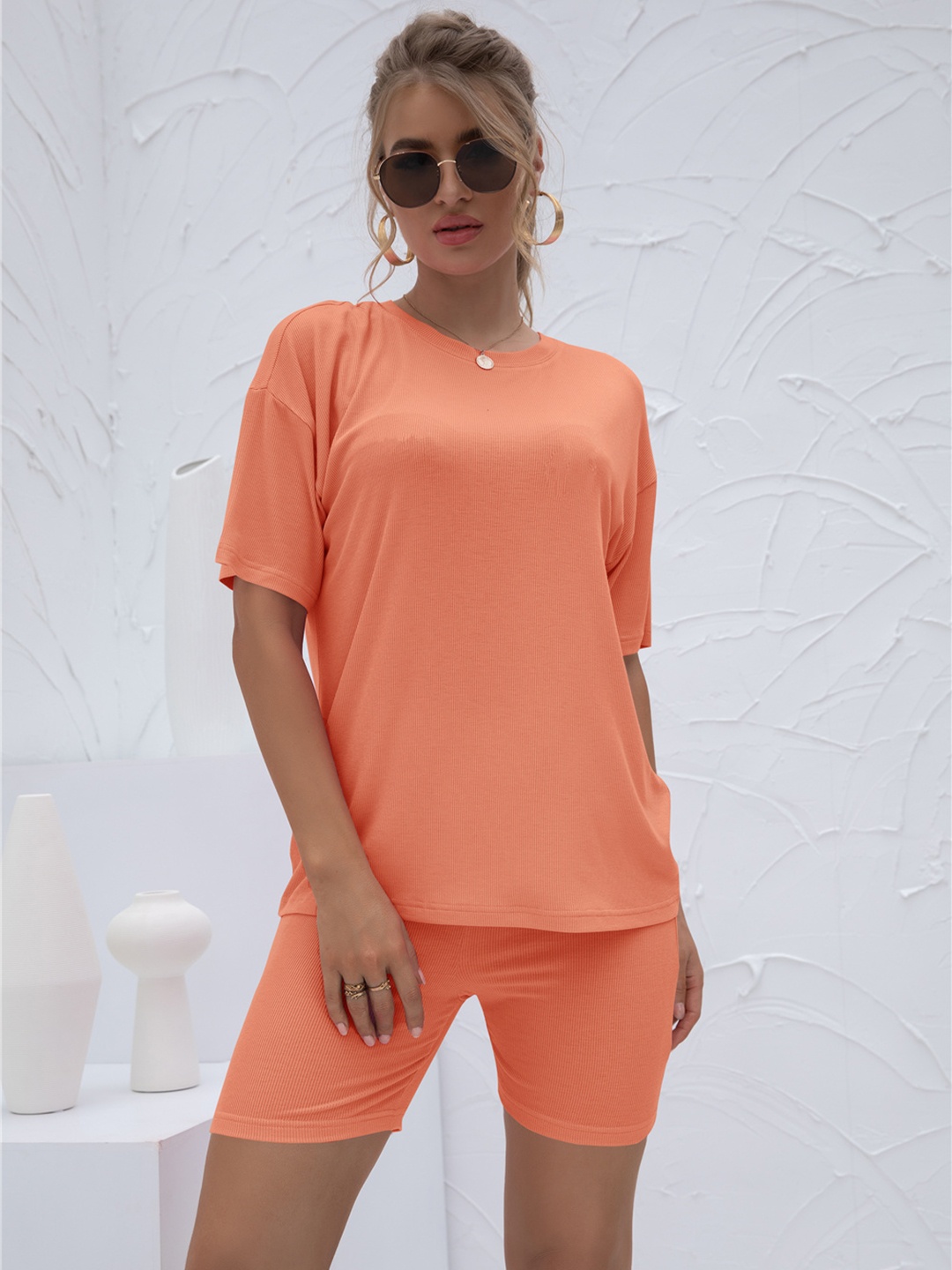 

URBANIC Women Blue T-shirt with Shorts