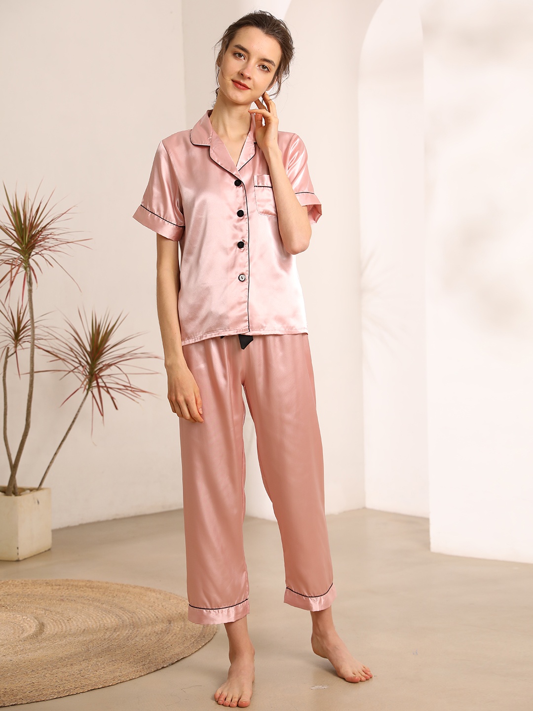 

URBANIC Women Pink Night suit