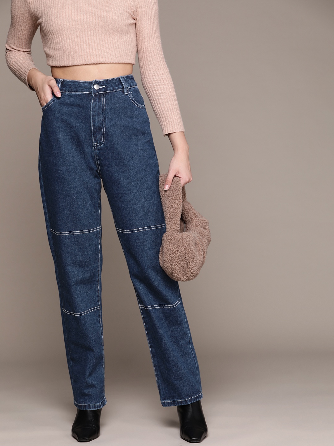 

URBANIC Women Navy Blue Straight Fit Jeans