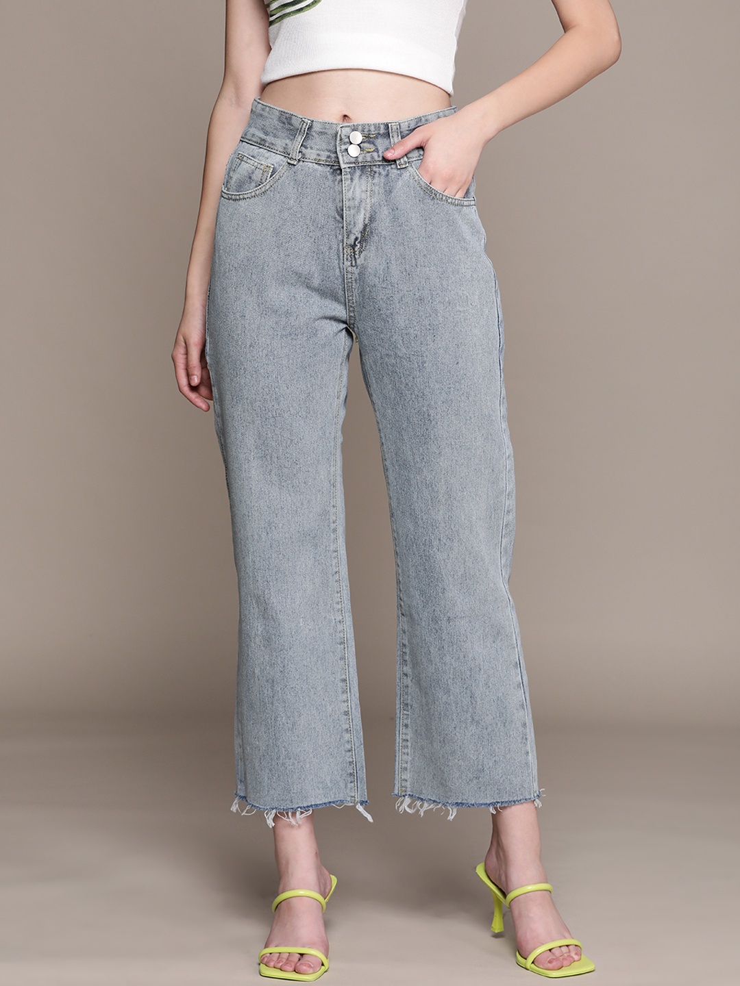 

URBANIC Women Blue Wide Leg Jeans