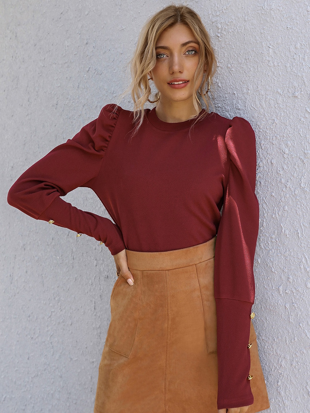 

Urbanic Women Brown Solid A-Line Skirt