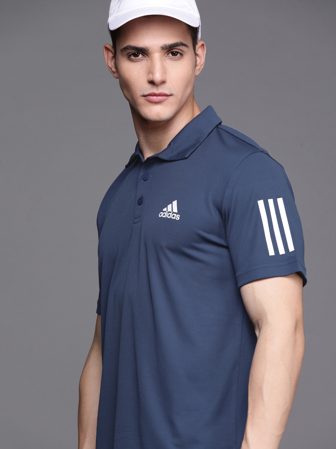 

ADIDAS Men Blue TP Polo Collar Solid Tennis T-shirt