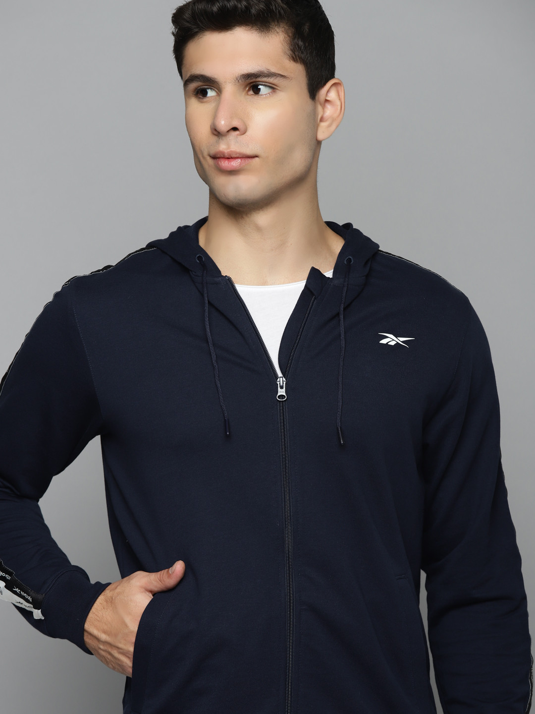 

Reebok Men Navy Blue BO Hooded Training Sweatshirt