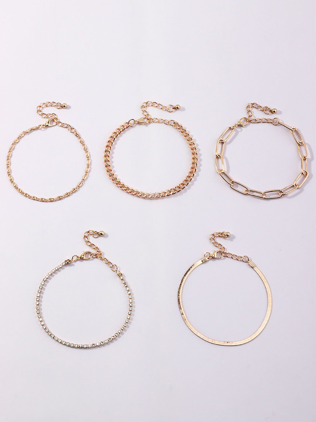 

URBANIC Women Set of 5 Gold-Toned Bracelets