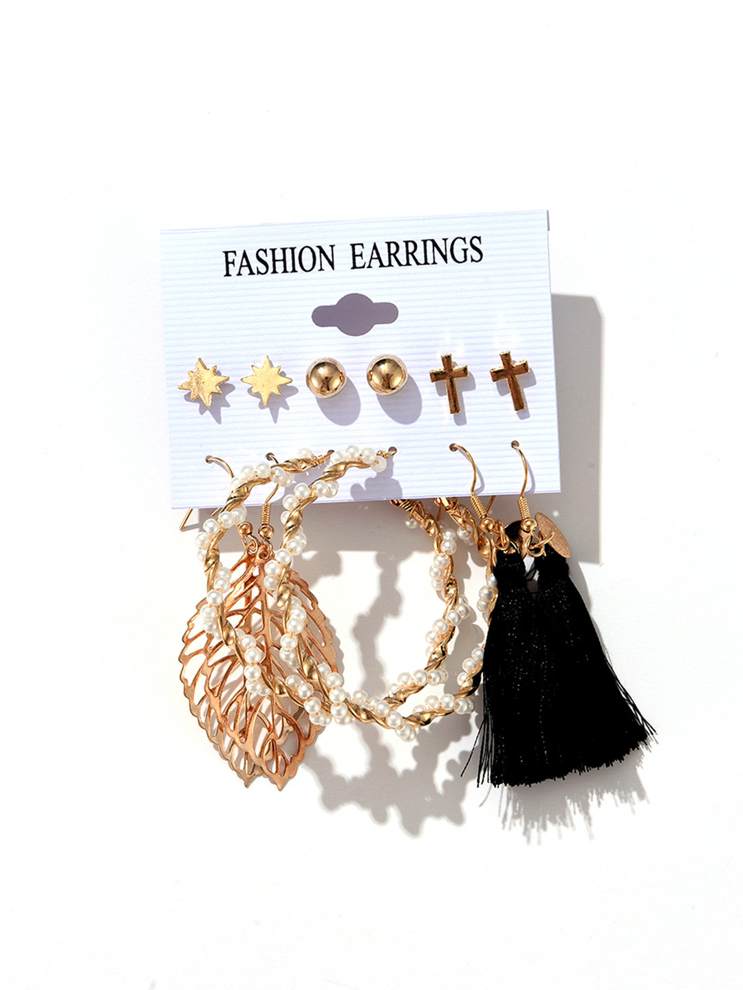 

URBANIC Set of 6 Gold-Toned Earrings