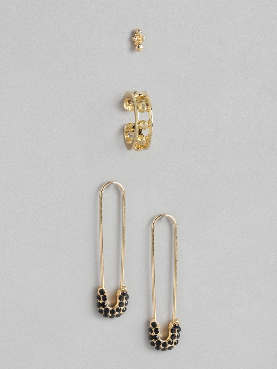 

URBANIC Set of 3 Gold-Toned Earrings