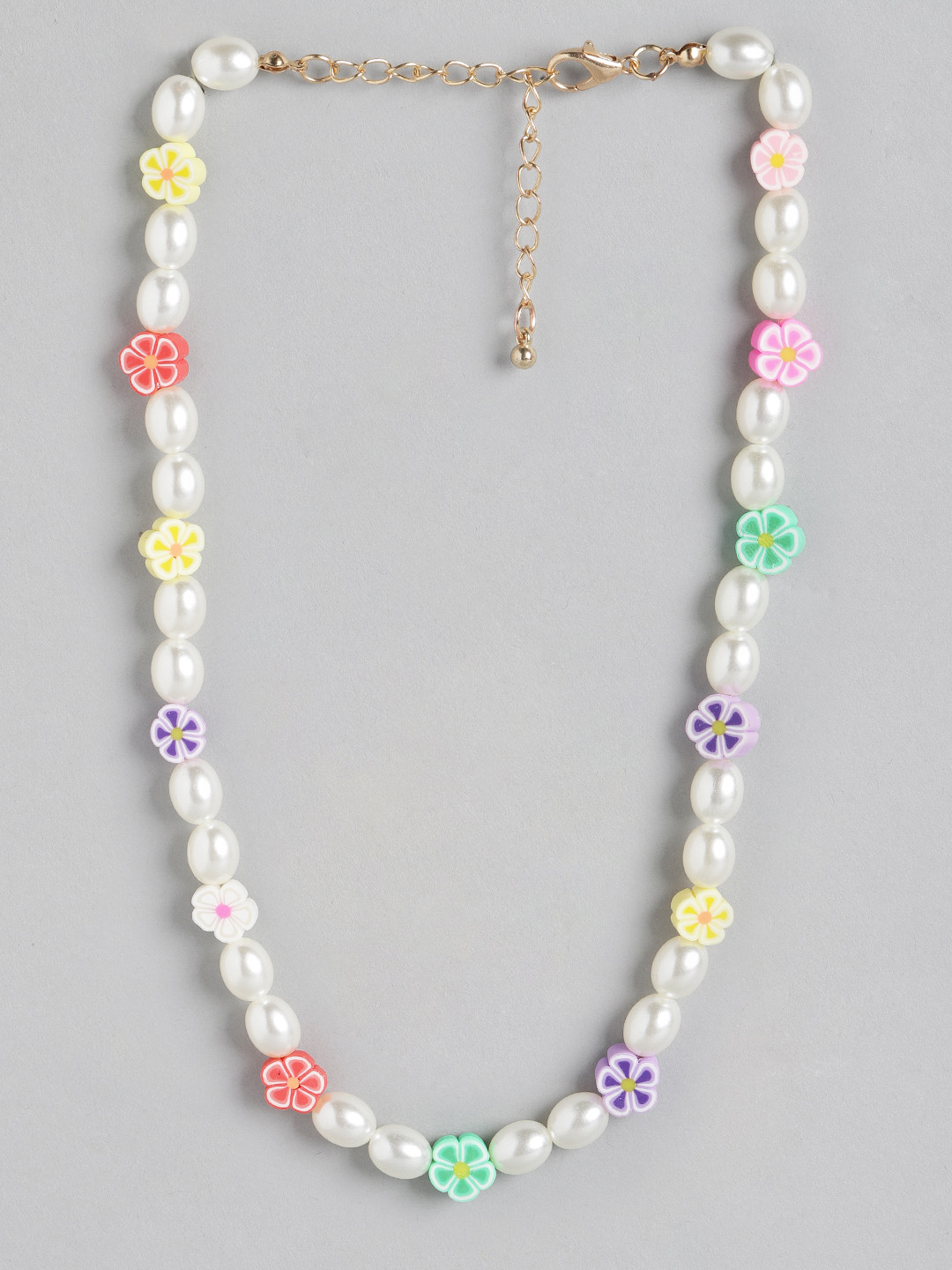 

URBANIC White Beaded Bohemian Necklace