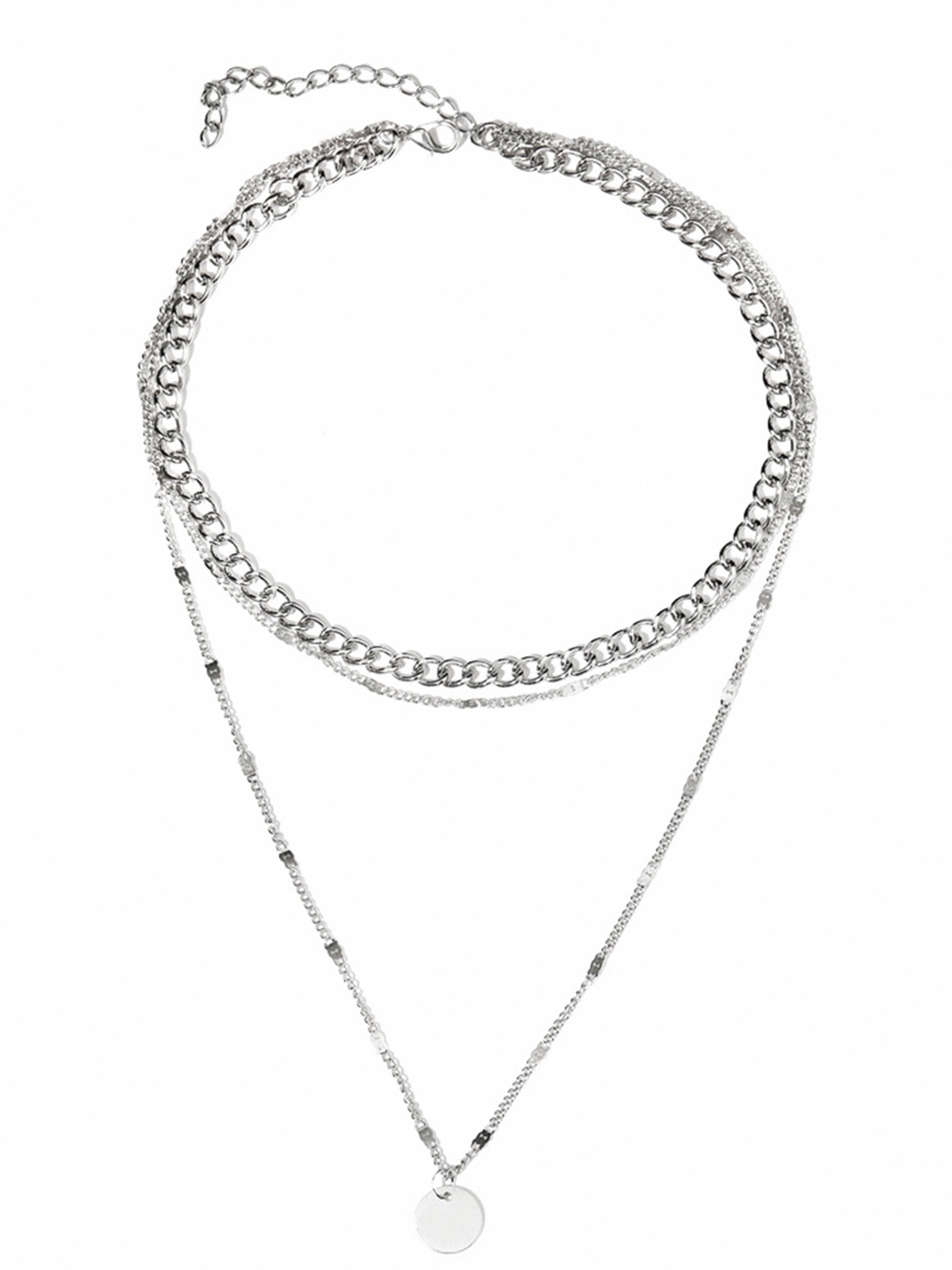 

URBANIC Silver-Toned Layered Necklace