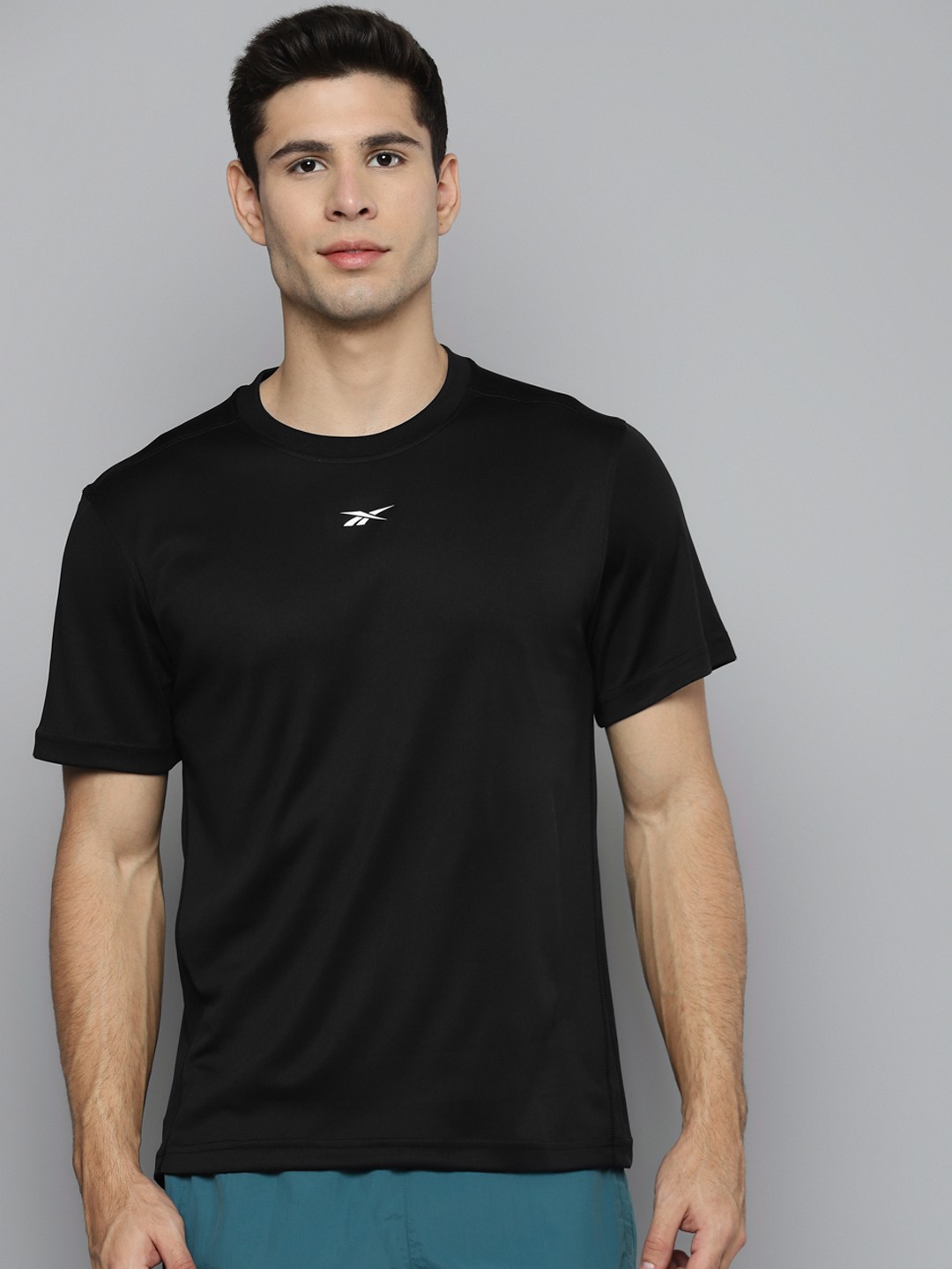 

Reebok Men Black FND Poly Solid T-shirt