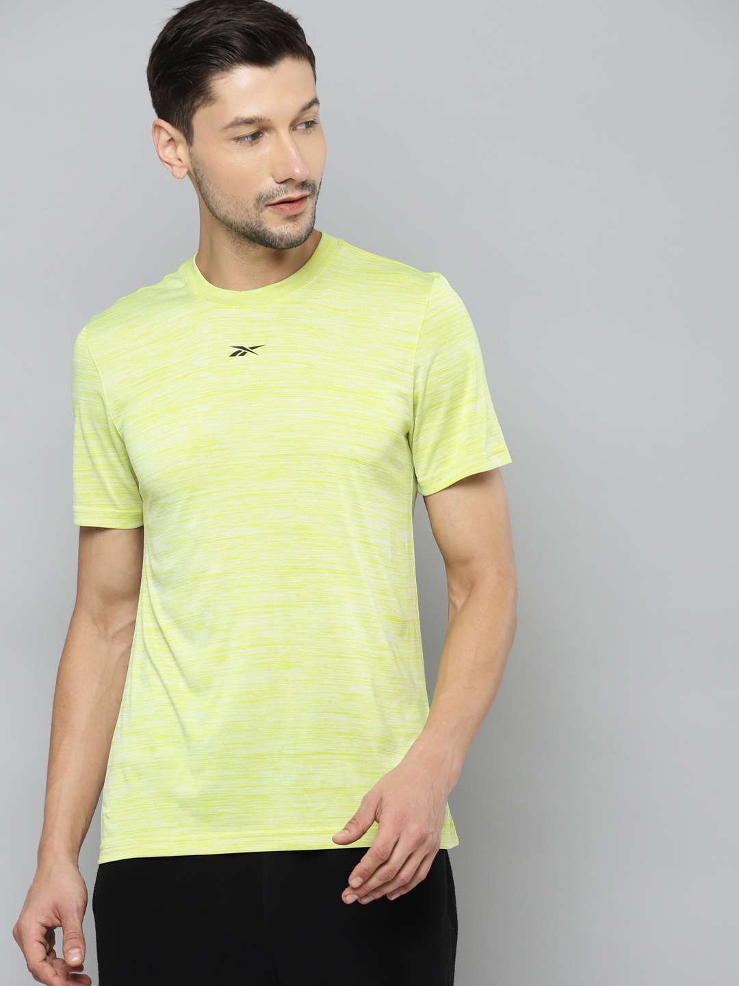 

Reebok Men Lime Green Solid SpeedWick T-shirt