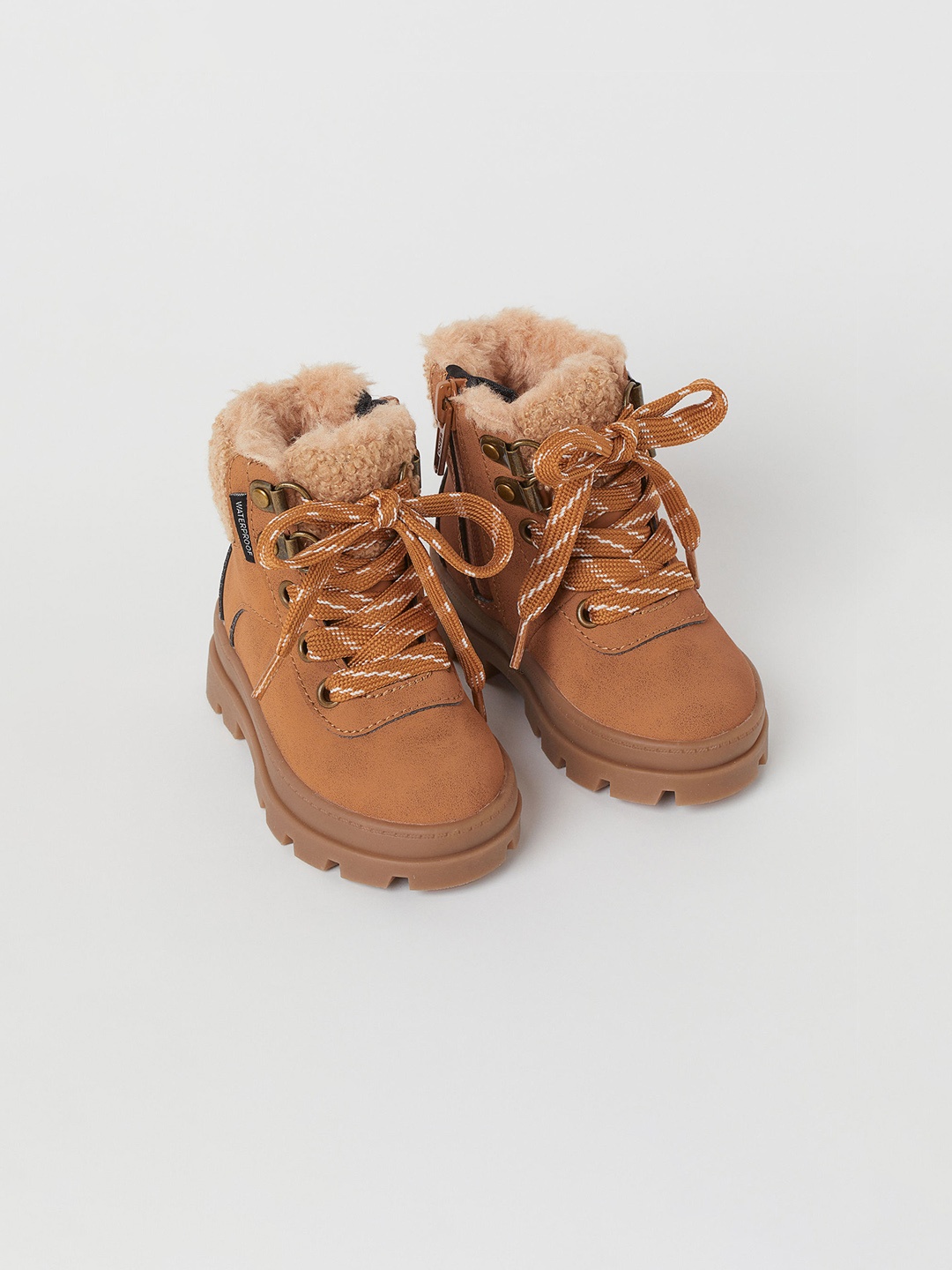 

H&M Kids Girls Brown Solid High Top Waterproof Boots