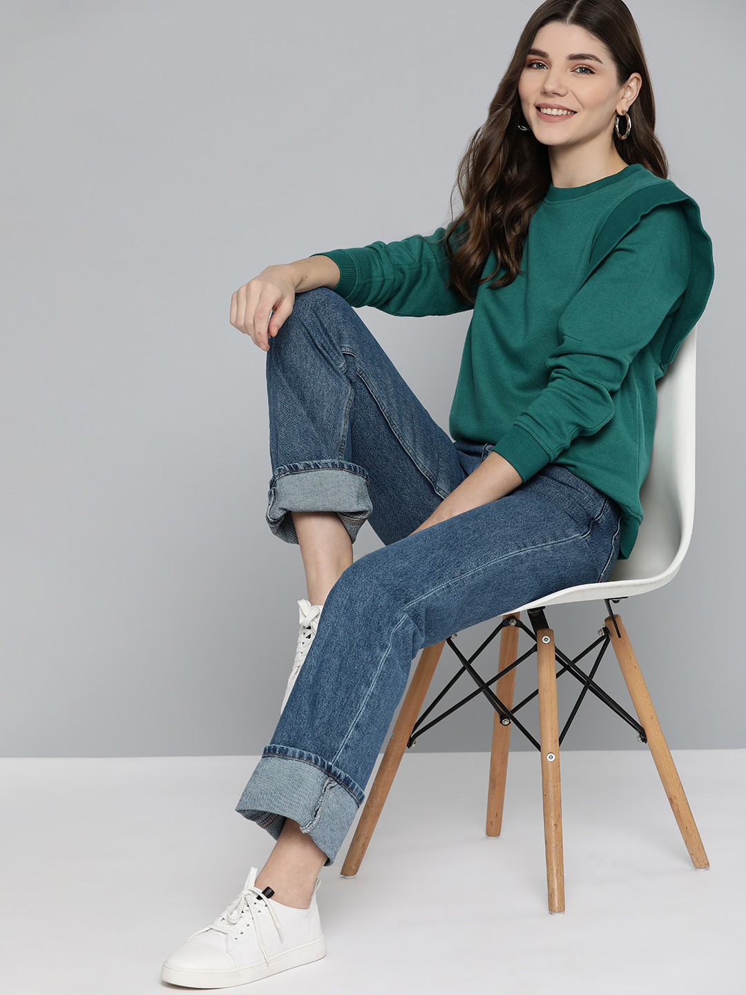 

Mast & Harbour Women Green Sweatshirt