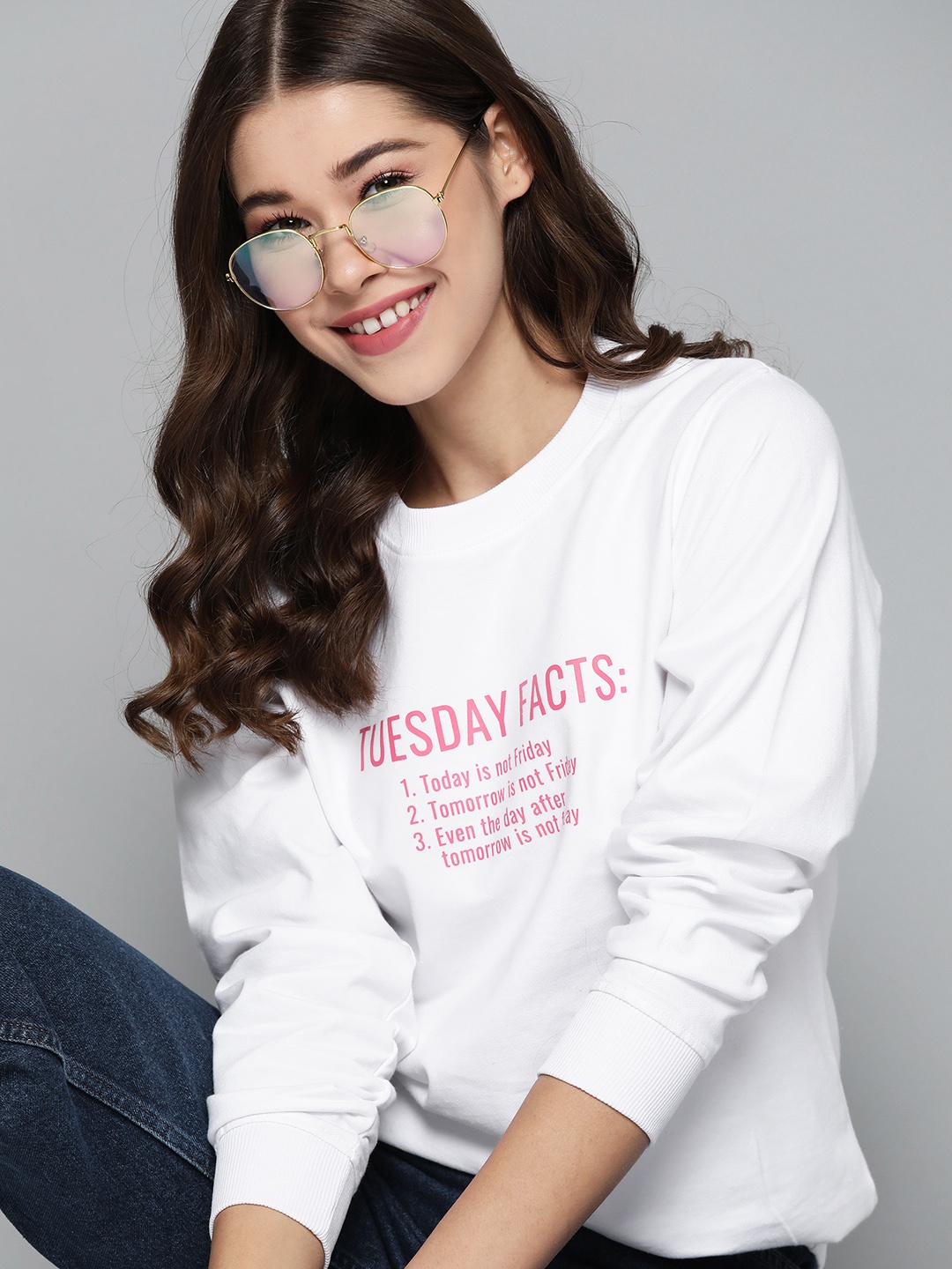 

Mast & Harbour Women White Pure Cotton Printed Sweatshirt