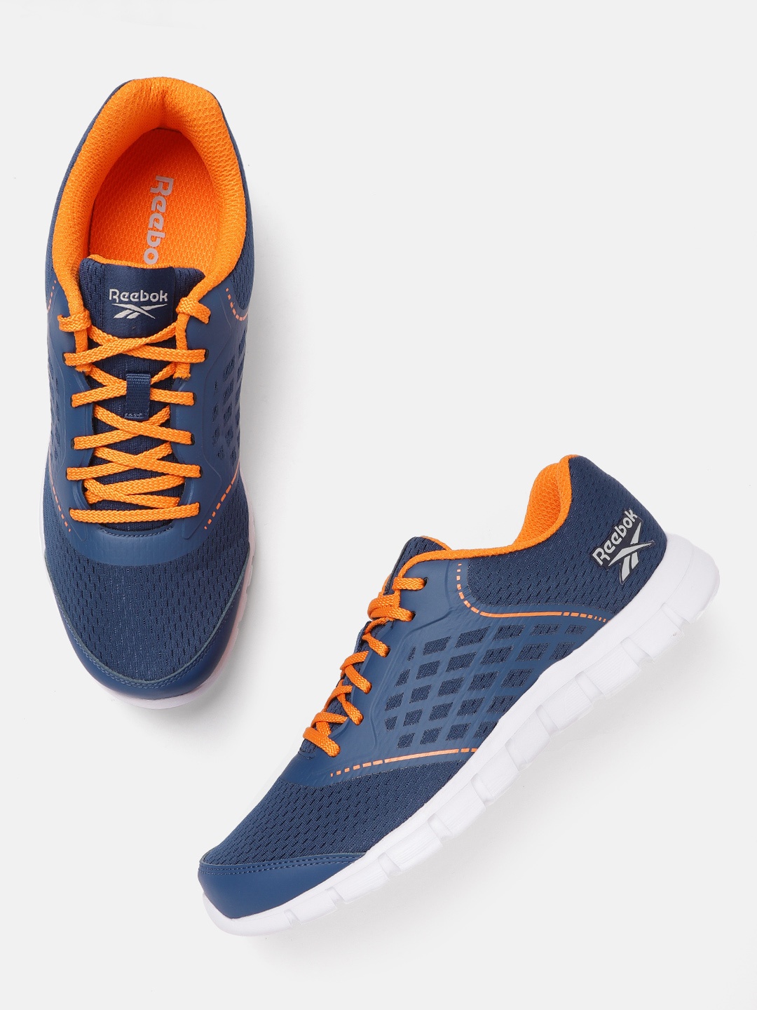 

Reebok Men Blue Woven Design Guide Stride Running Shoes