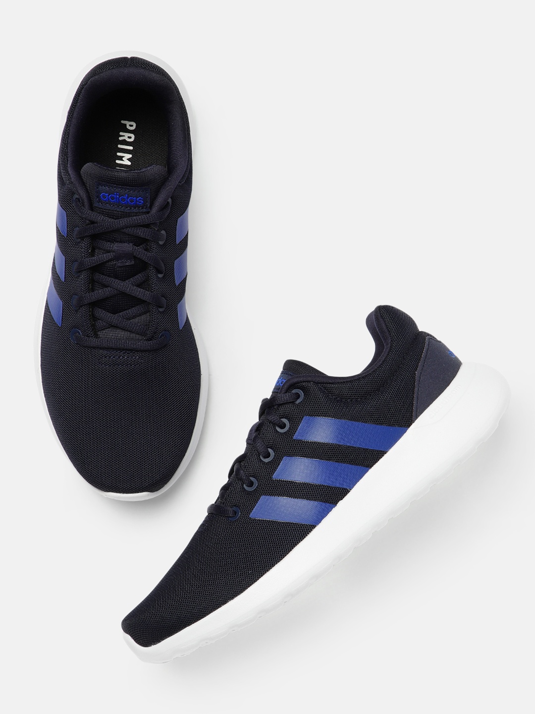 

ADIDAS Kids Navy Blue LITE RACER CLN 2.0 K Striped Sustainable Running Shoes