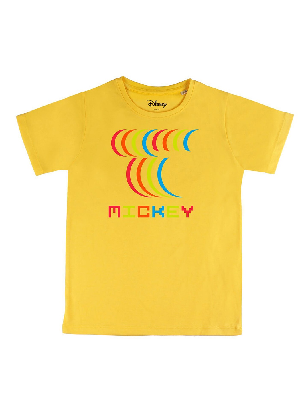 

Disney by Wear Your Mind Boys Yellow Typography Printed Cotton Pure Cotton T-shirt