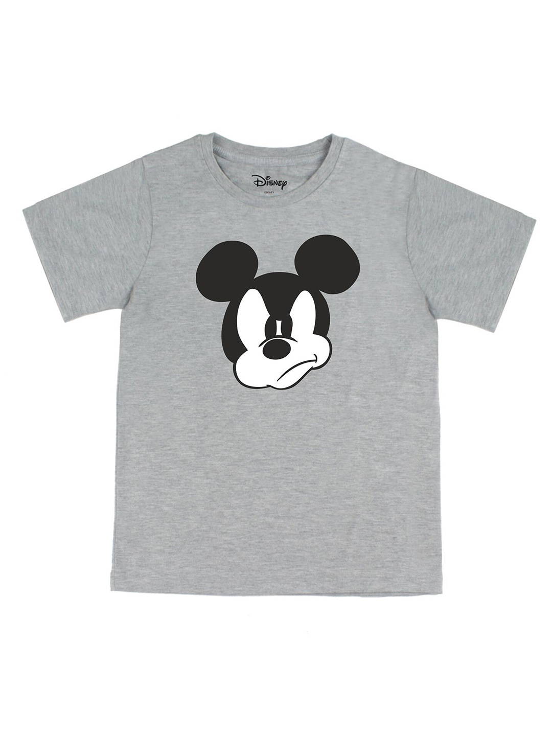 

Disney by Wear Your Mind Boys Grey Black Mickey Mouse Pure Cotton T-shirt