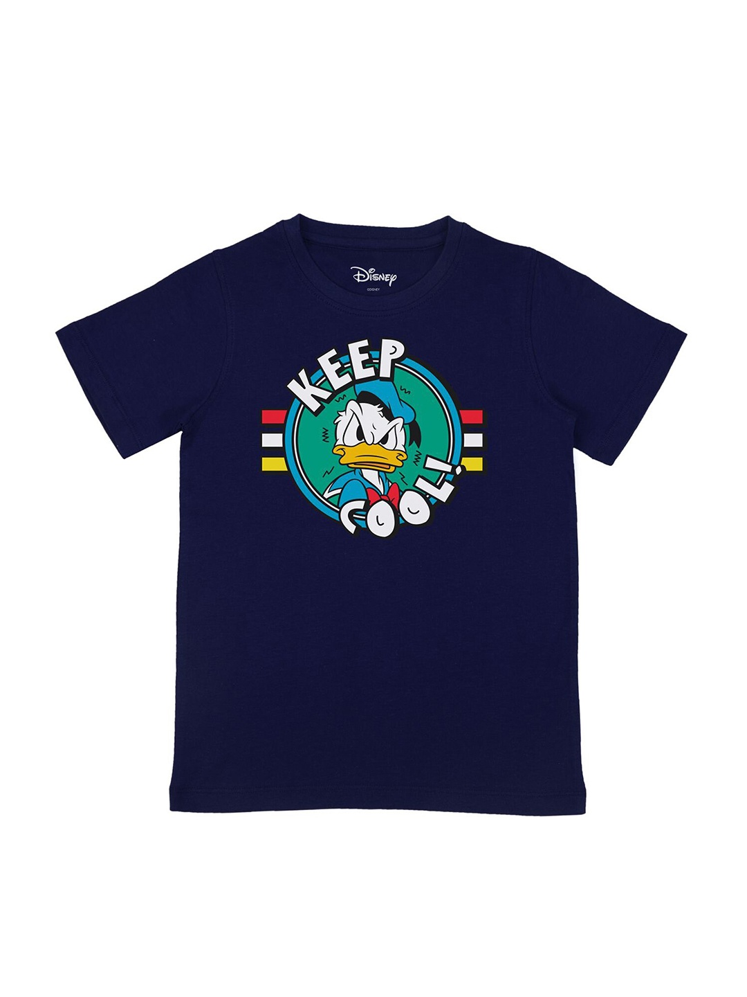 

Disney by Wear Your Mind Boys Navy Blue White Donald Duck Printed Cotton Pure Cotton T-shirt