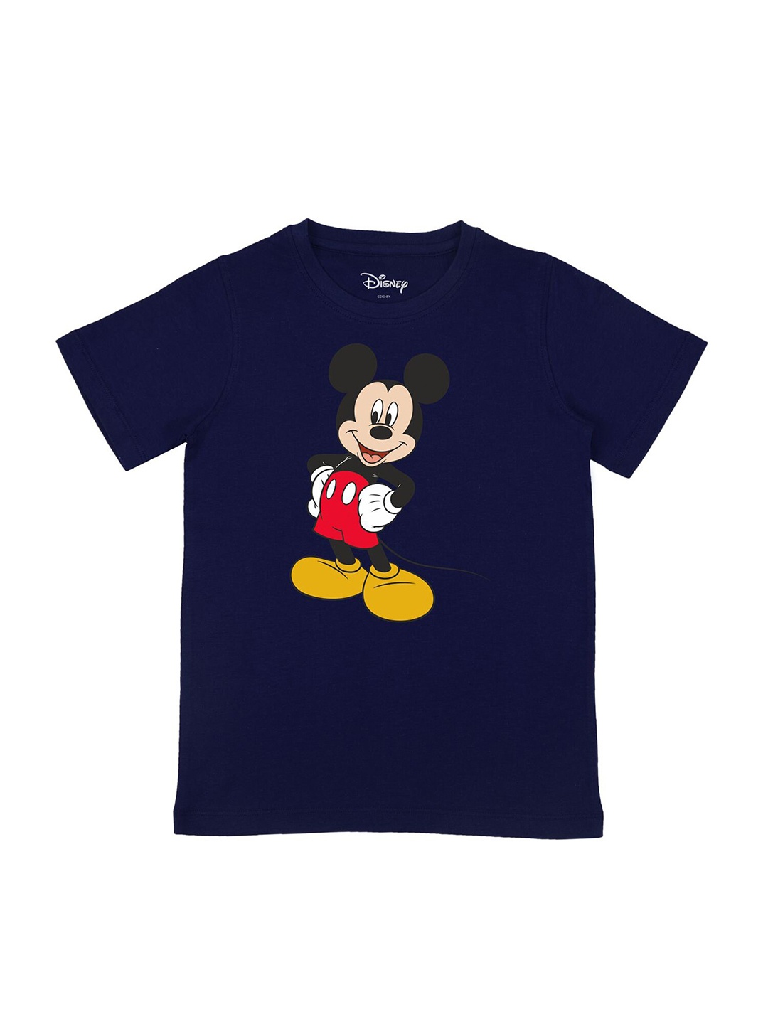 

Disney by Wear Your Mind Boys Navy Blue Mickey Mouse Printed T-shirt