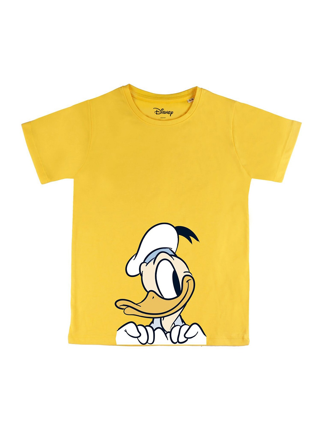 

Disney by Wear Your Mind Boys Yellow White Donald Duck Printed Pure Cotton T-shirt