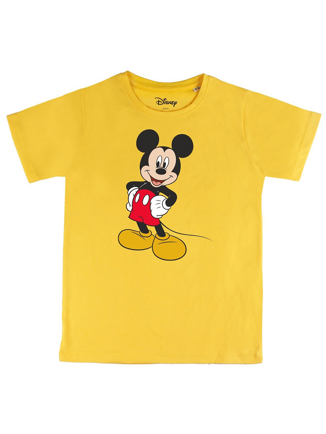 

Disney by Wear Your Mind Boys Yellow Mickey Mouse Printed T-shirt