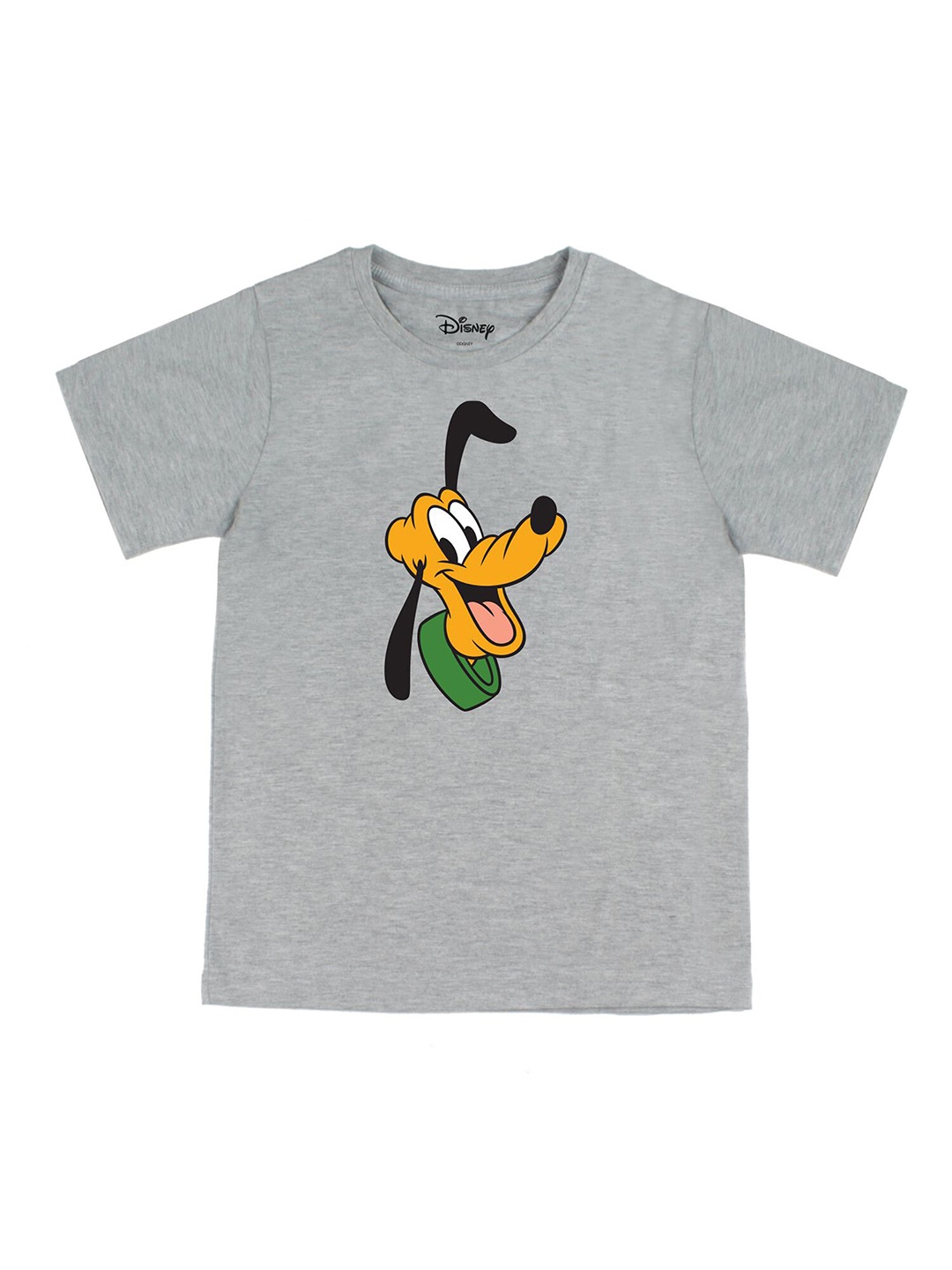 

Disney by Wear Your Mind Boys Grey Yellow Pluto Printed Cotton Pure Cotton T-shirt