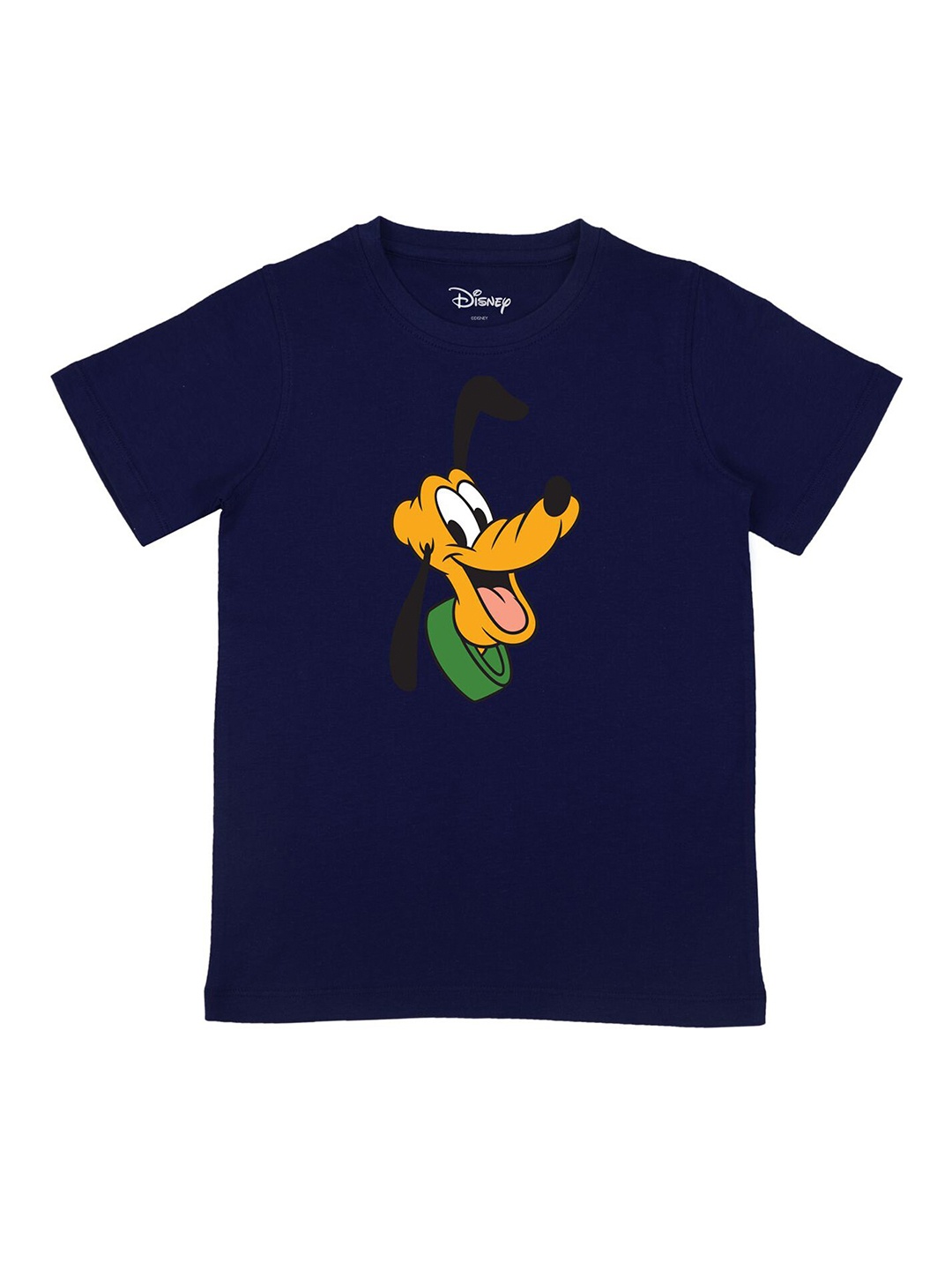 

Disney by Wear Your Mind Boys Navy Blue Yellow Pluto Printed Cotton Pure Cotton T-shirt