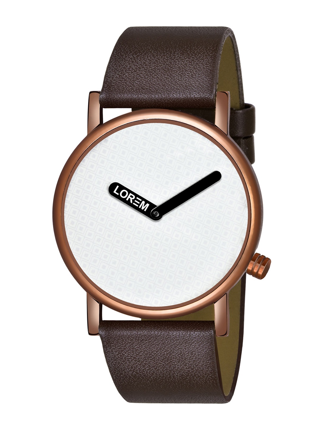 

LOREM Men White Dial & Brown Straps Analogue Watch LR36
