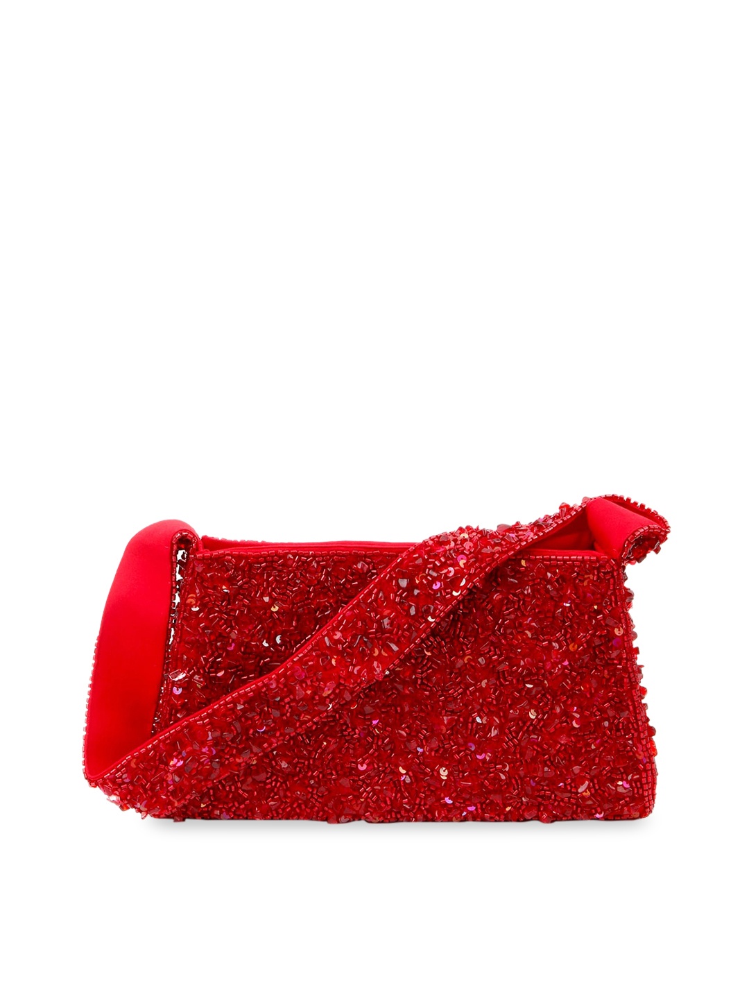 

ODETTE Red Embellished Swagger Sling Bag