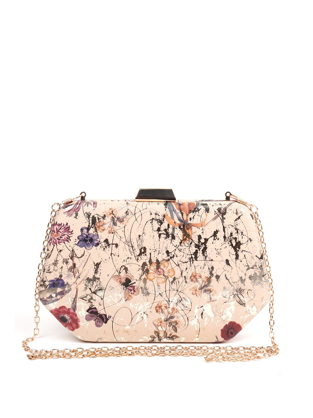 

ODETTE Beige Floral Printed Sling Bag