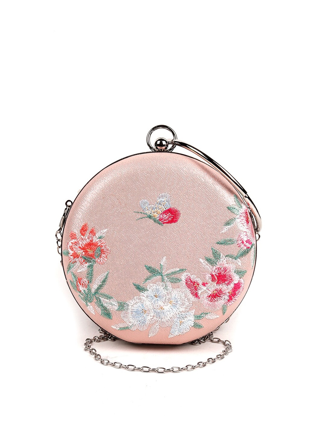 

ODETTE Pink Embroidered Clutch