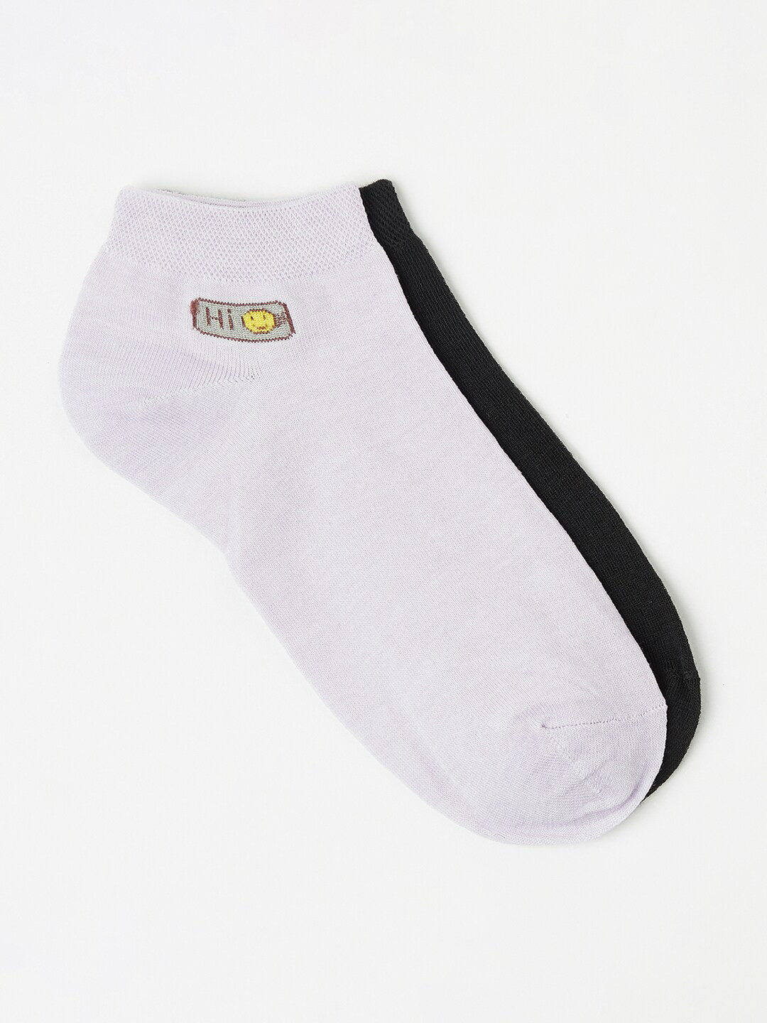 

J Style Women Pack Of 2 White & Black Socks