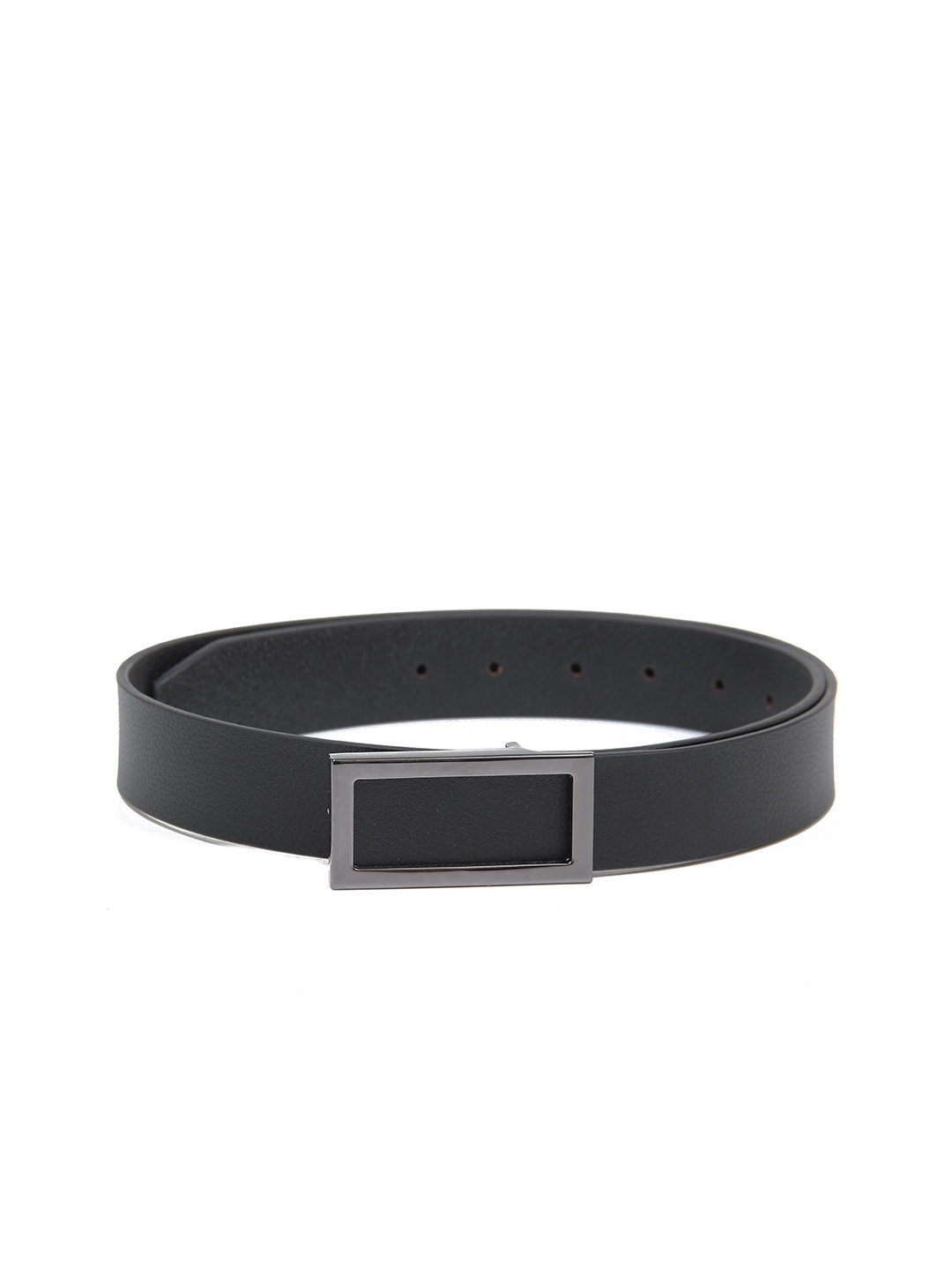 

Calvadoss Men Black Textured Leather Belt