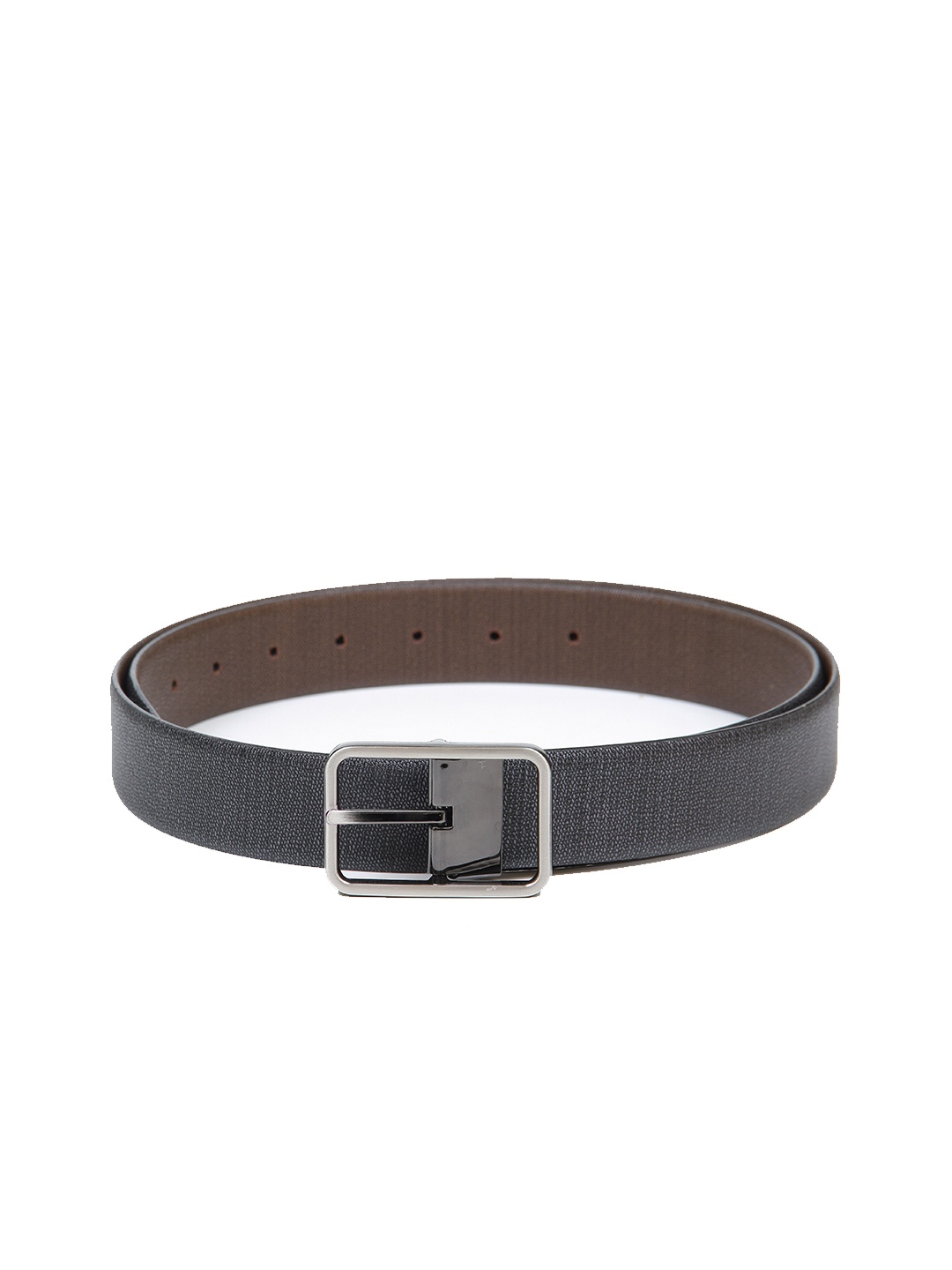 

Calvadoss Men Black Textured Leather Belt