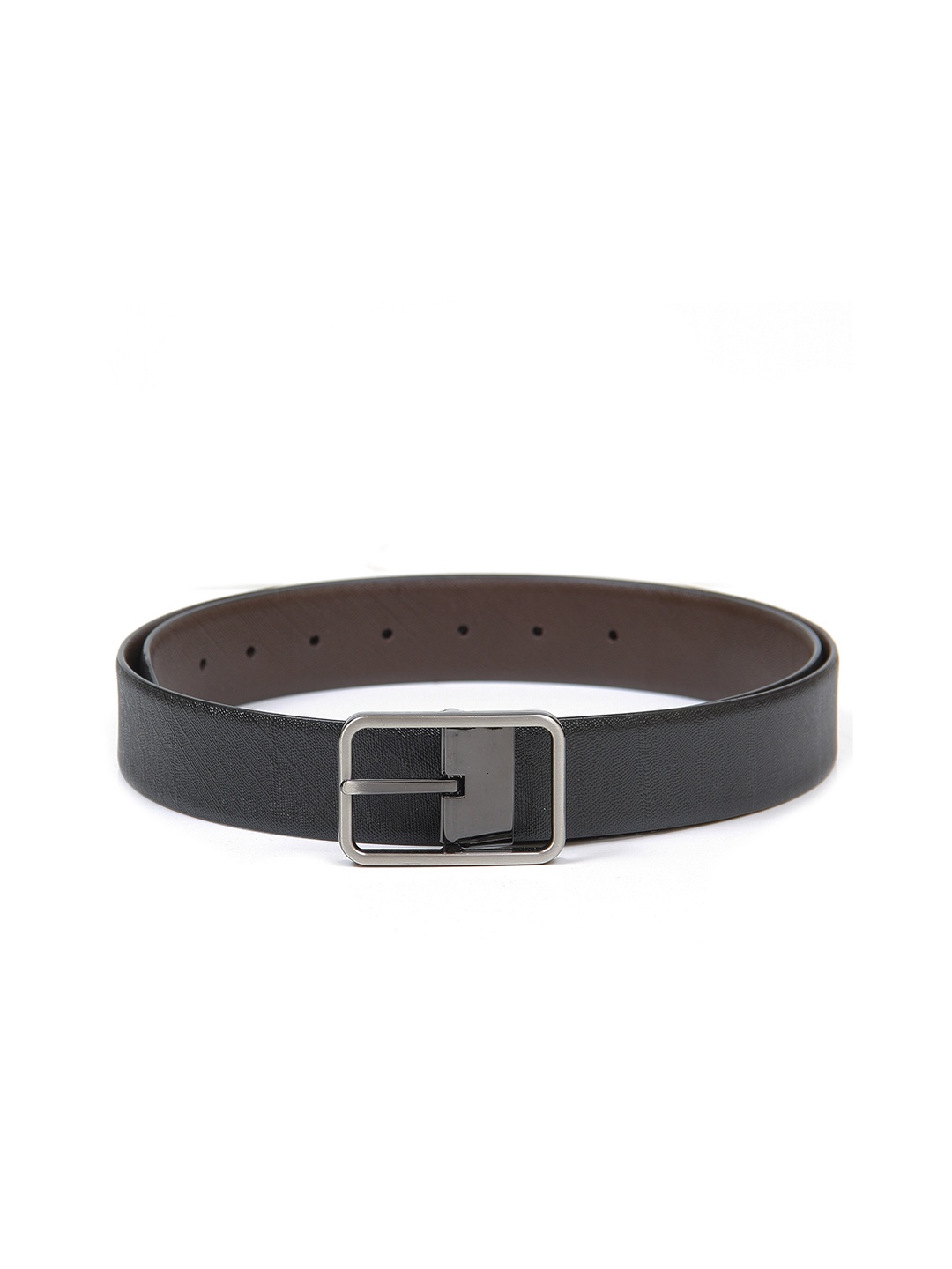 

Calvadoss Men Black Textured Leather Belt