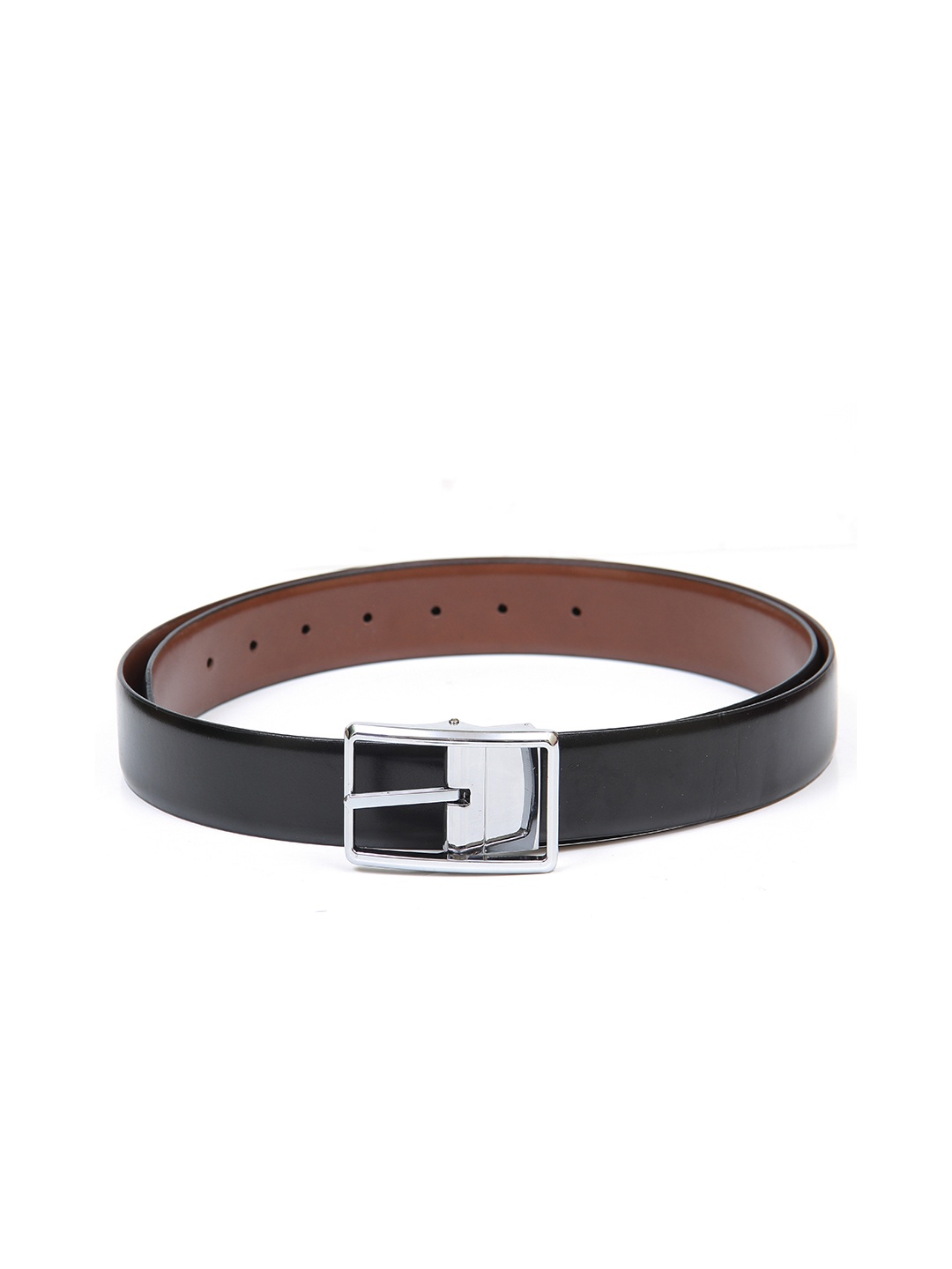 

Calvadoss Men Black Leather Reversible Belt