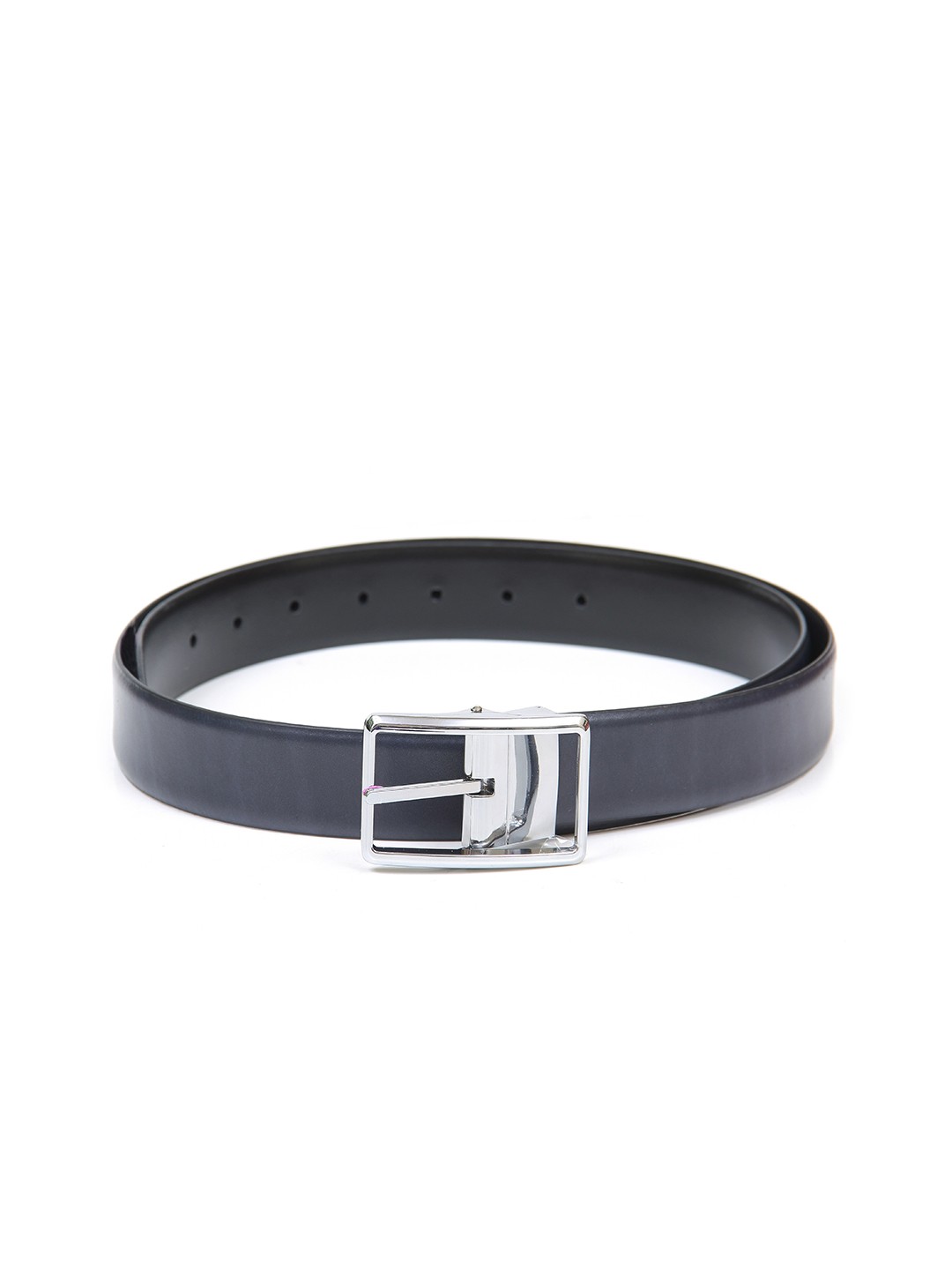 

Calvadoss Men Blue Textured Reversible Leather Belt