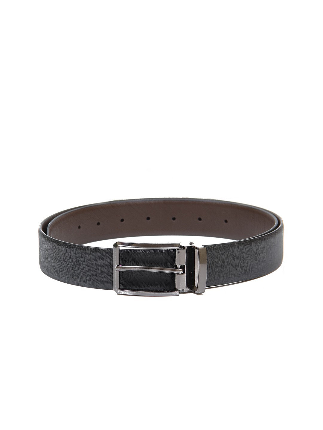 

Calvadoss Men Black Textured Leather Formal Belt