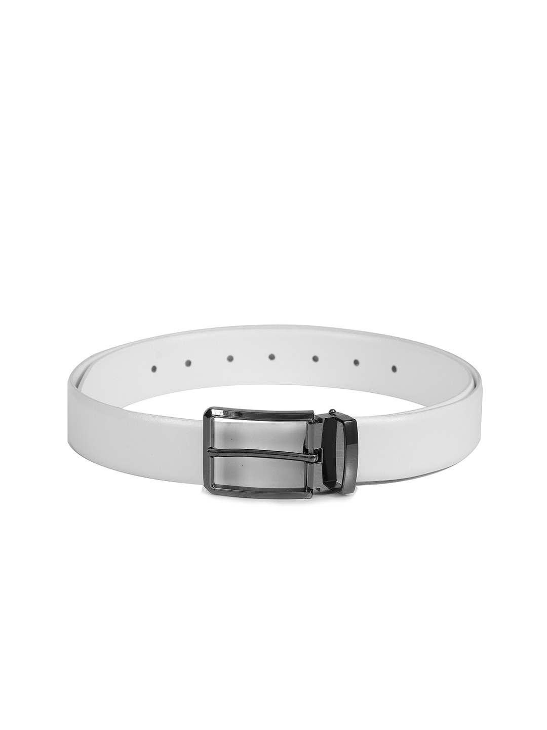 

Calvadoss Men White Textured Leather Formal Belt