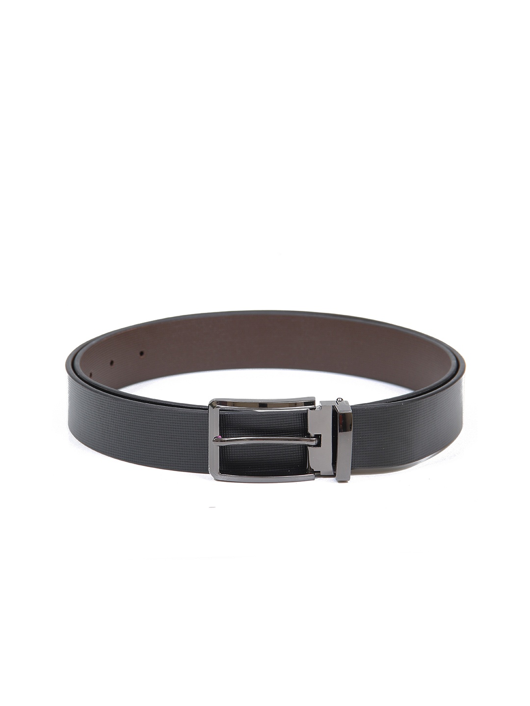 

Calvadoss Men Black Textured Leather Belt